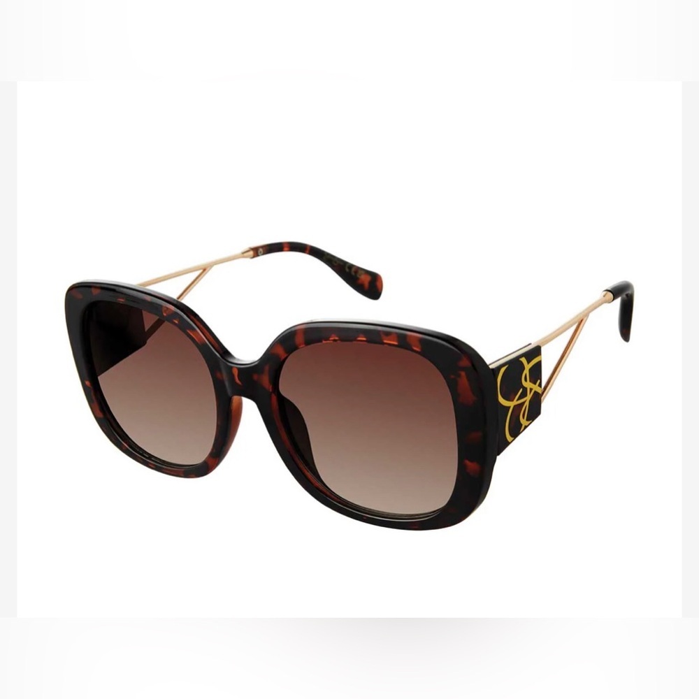 Jessica Simpson j6254 Oval Tortoise‎ Open Metal Temple oversized Sunglasses new